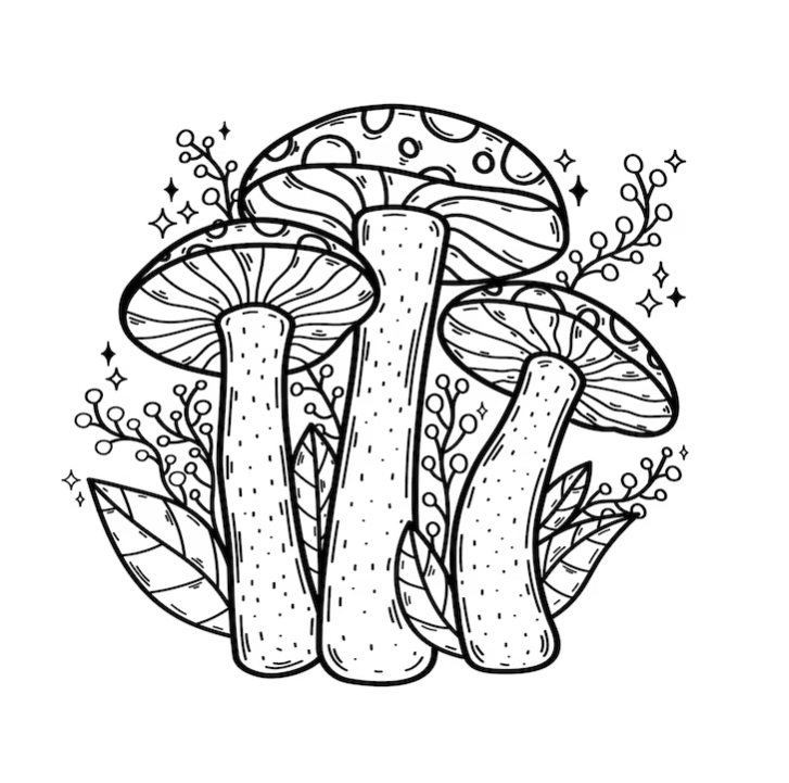 Mushroom Svg Free, Free vector hand drawn mushroom outline illustration#1