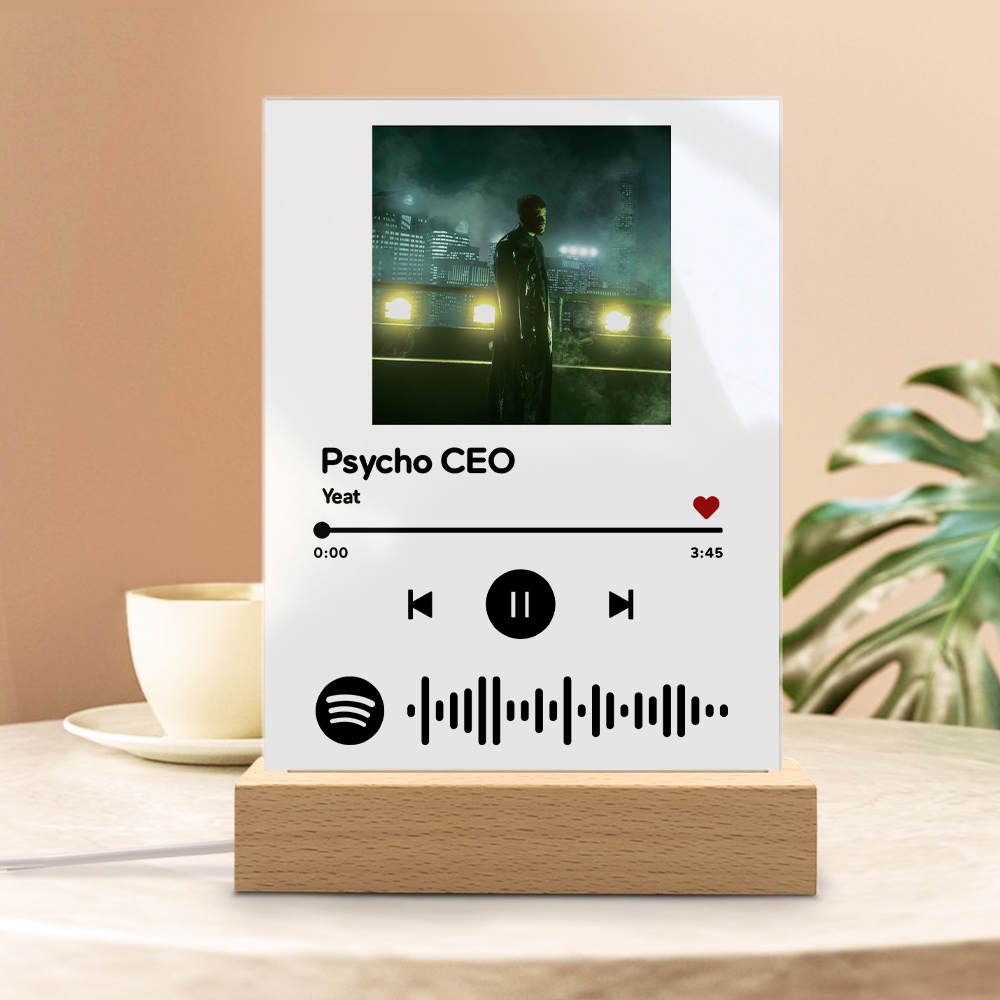 Yeat Lamp with Wooden Base, Yeat Psycho CEO Music Lamp, 2093 Yeat Album Cover Night Light