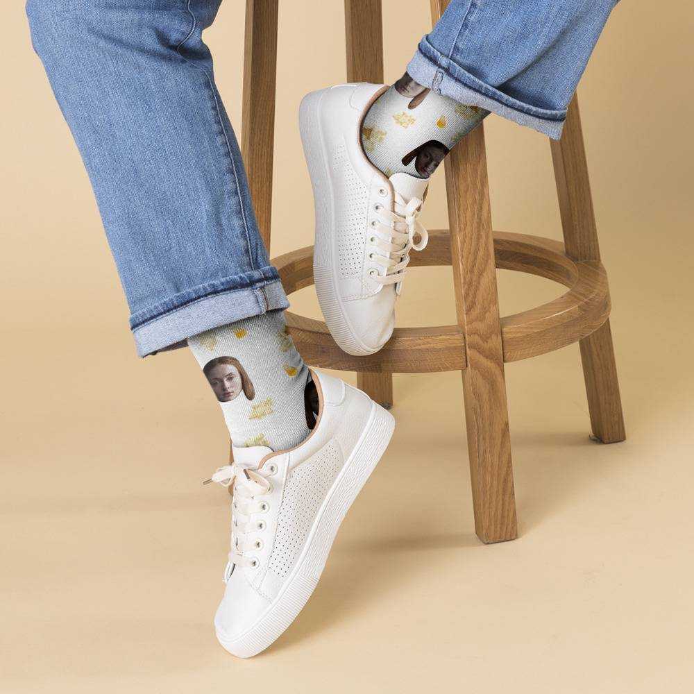 Game Of Throne Socks Custom Photo Socks Popcorn Socks White