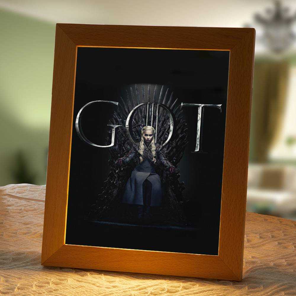 Game Of Throne Lamp Classic Night Light Daenerys by Game Of Throne Lamp with Wooden Frame