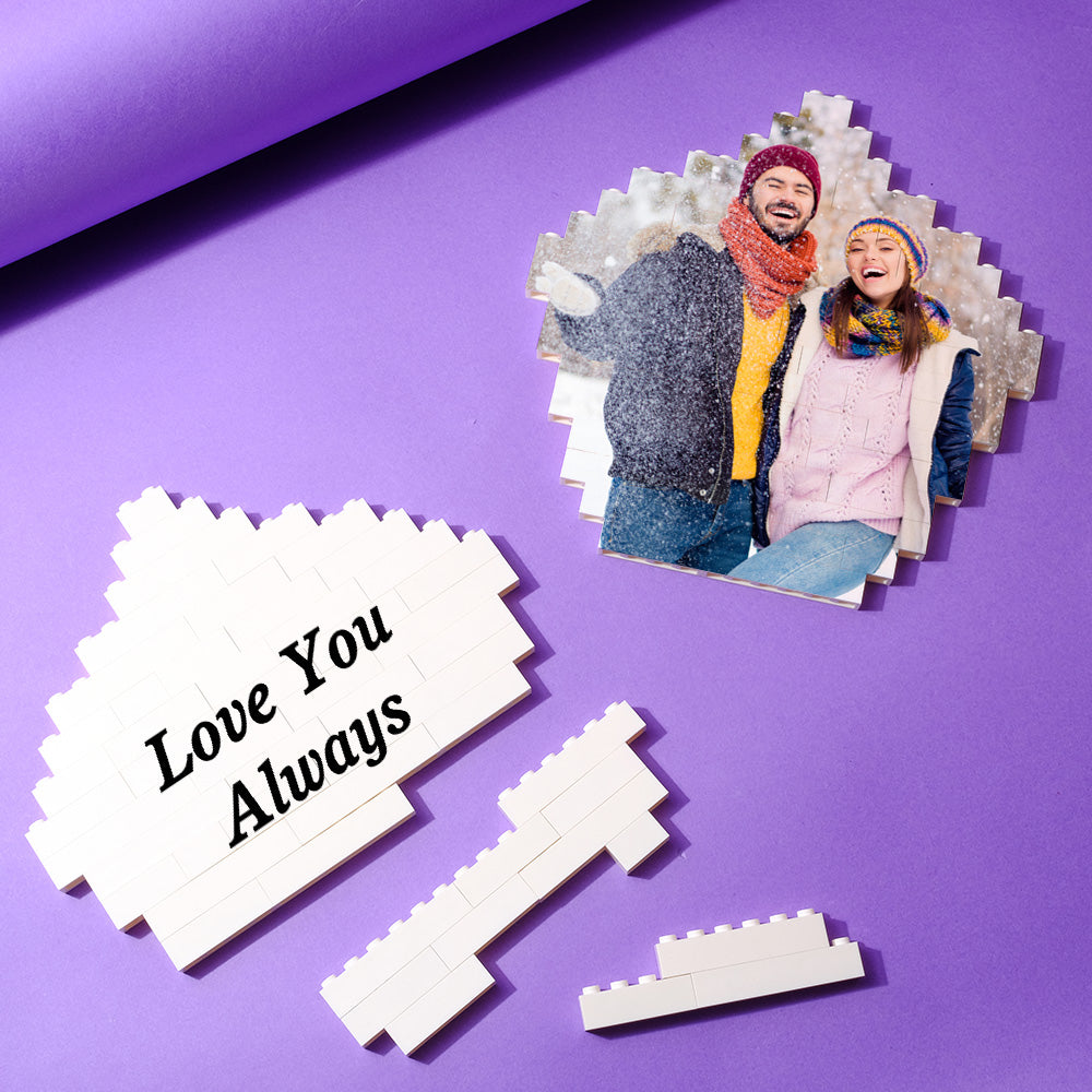 Kundenspezifisches Baustein-puzzle Personalisierte Foto-ziegel-pentagon-form Für Liebhaber - BuildingPuzzleDE