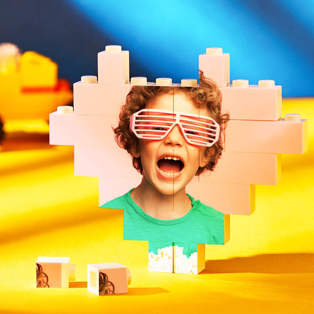 Benutzerdefiniertes Baustein-puzzle Personalisierter Gedruckter Herz-block - BuildingPuzzleDE