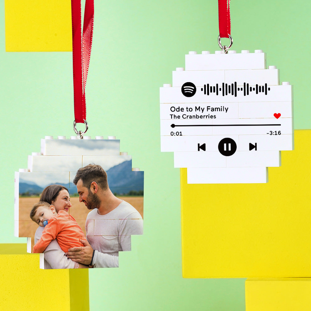 Kundenspezifisches Baustein-puzzle-personalisiertes Foto-ziegel-achteck-form-weihnachtsverzierung Für Liebhaber - BuildingPuzzleDE