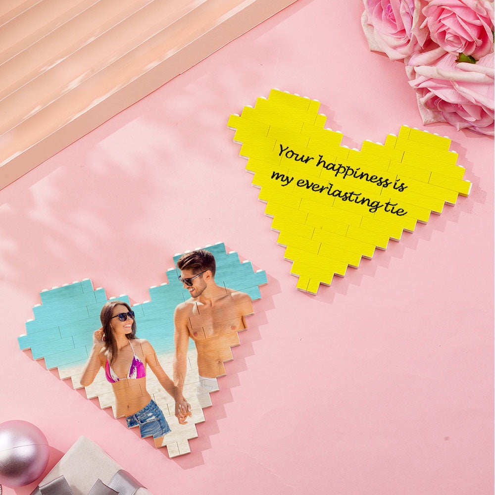 Benutzerdefiniertes Baustein-puzzle Personalisierter Gedruckter Herz-block - BuildingPuzzleDE