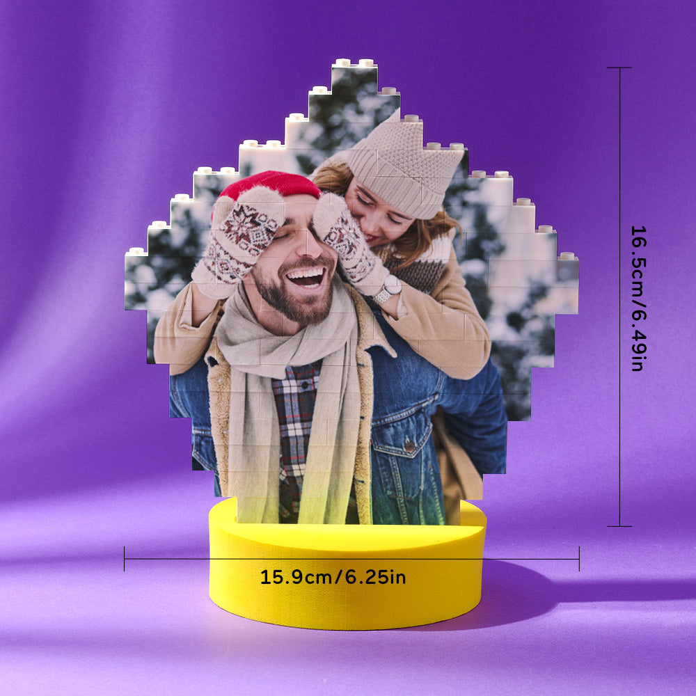 Kundenspezifisches Baustein-puzzle Personalisierte Foto-ziegel-pentagon-form Für Liebhaber - BuildingPuzzleDE