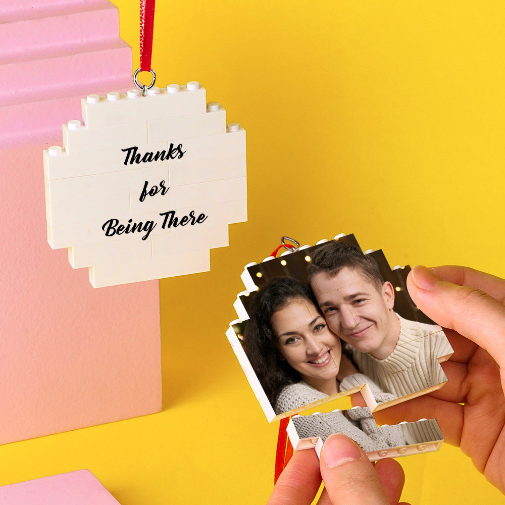 Kundenspezifisches Baustein-puzzle-personalisiertes Foto-ziegel-achteck-form-weihnachtsverzierung Für Liebhaber - BuildingPuzzleDE