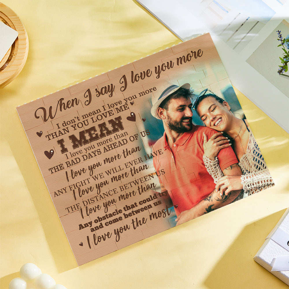 Benutzerdefiniertes Baustein-puzzle Personalisierter Foto-ziegelrahmen Ich Liebe Dich - BuildingPuzzleDE