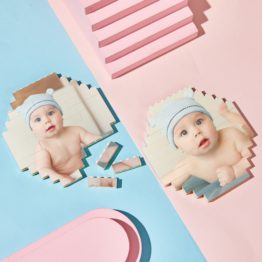 Benutzerdefiniertes Baustein-puzzle Personalisierte Foto-ziegel-achteckform Für Die Familie - BuildingPuzzleDE