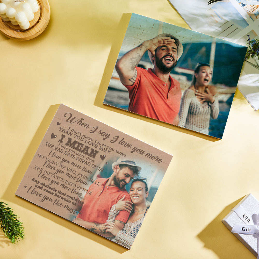 Benutzerdefiniertes Baustein-puzzle Personalisierter Foto-ziegelrahmen Ich Liebe Dich - BuildingPuzzleDE