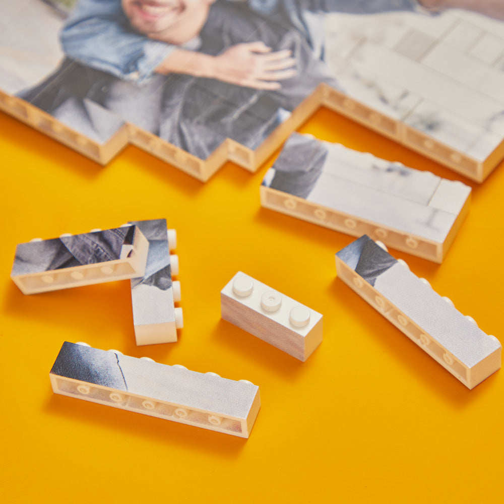 Weihnachtsgeschenke Personalisiertes Baustein-puzzle Benutzerdefinierte Foto-steinquadratform Für Freunde - BuildingPuzzleDE
