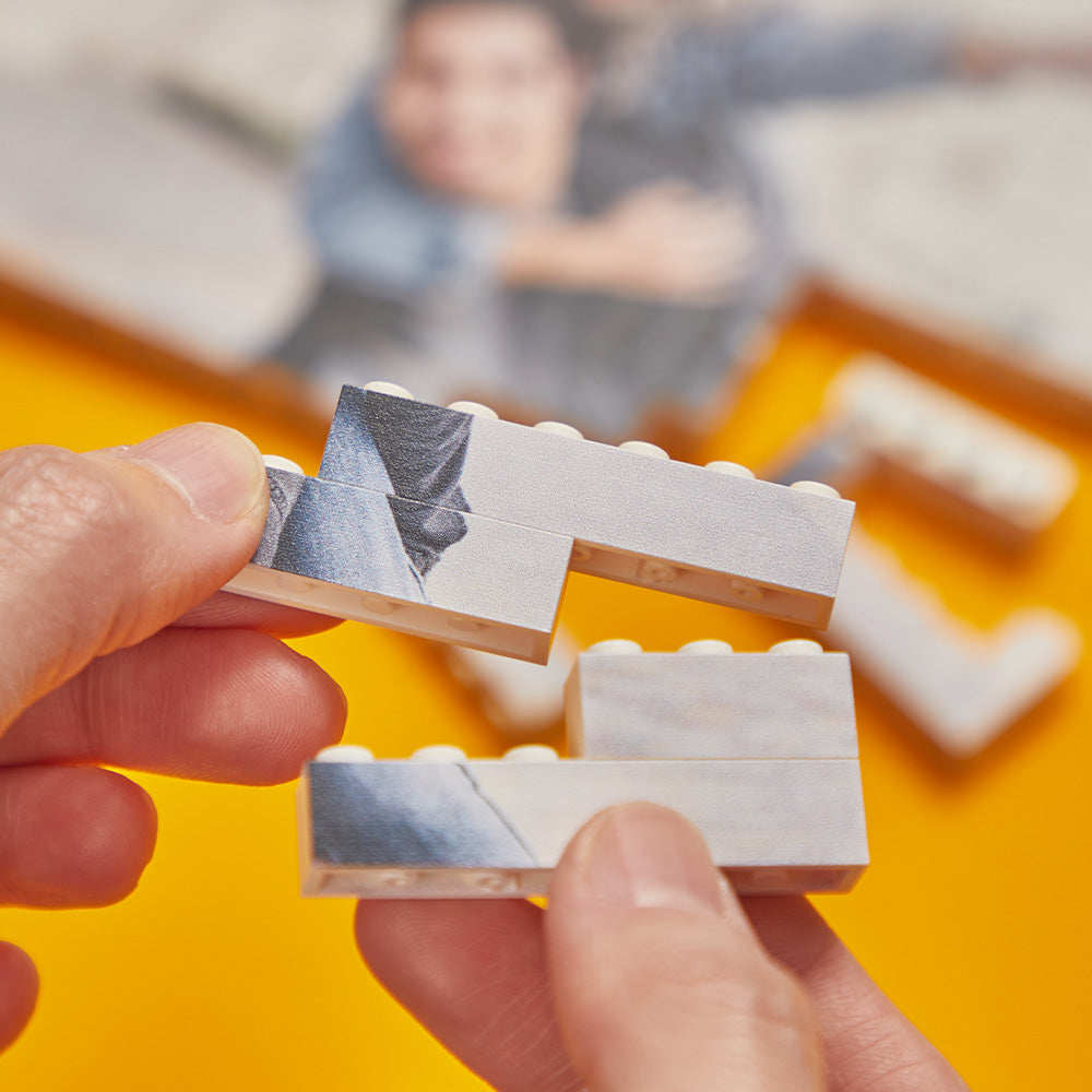 Weihnachtsgeschenke Personalisiertes Baustein-puzzle Benutzerdefinierte Foto-steinquadratform Für Freunde - BuildingPuzzleDE