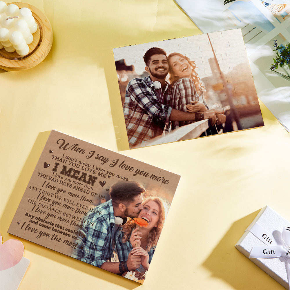 Benutzerdefiniertes Baustein-puzzle Personalisierter Foto-ziegelrahmen Ich Liebe Dich - BuildingPuzzleDE