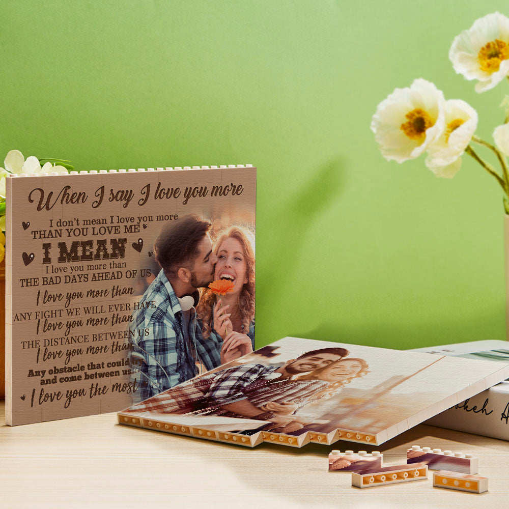 Benutzerdefiniertes Baustein-puzzle Personalisierter Foto-ziegelrahmen Ich Liebe Dich - BuildingPuzzleDE