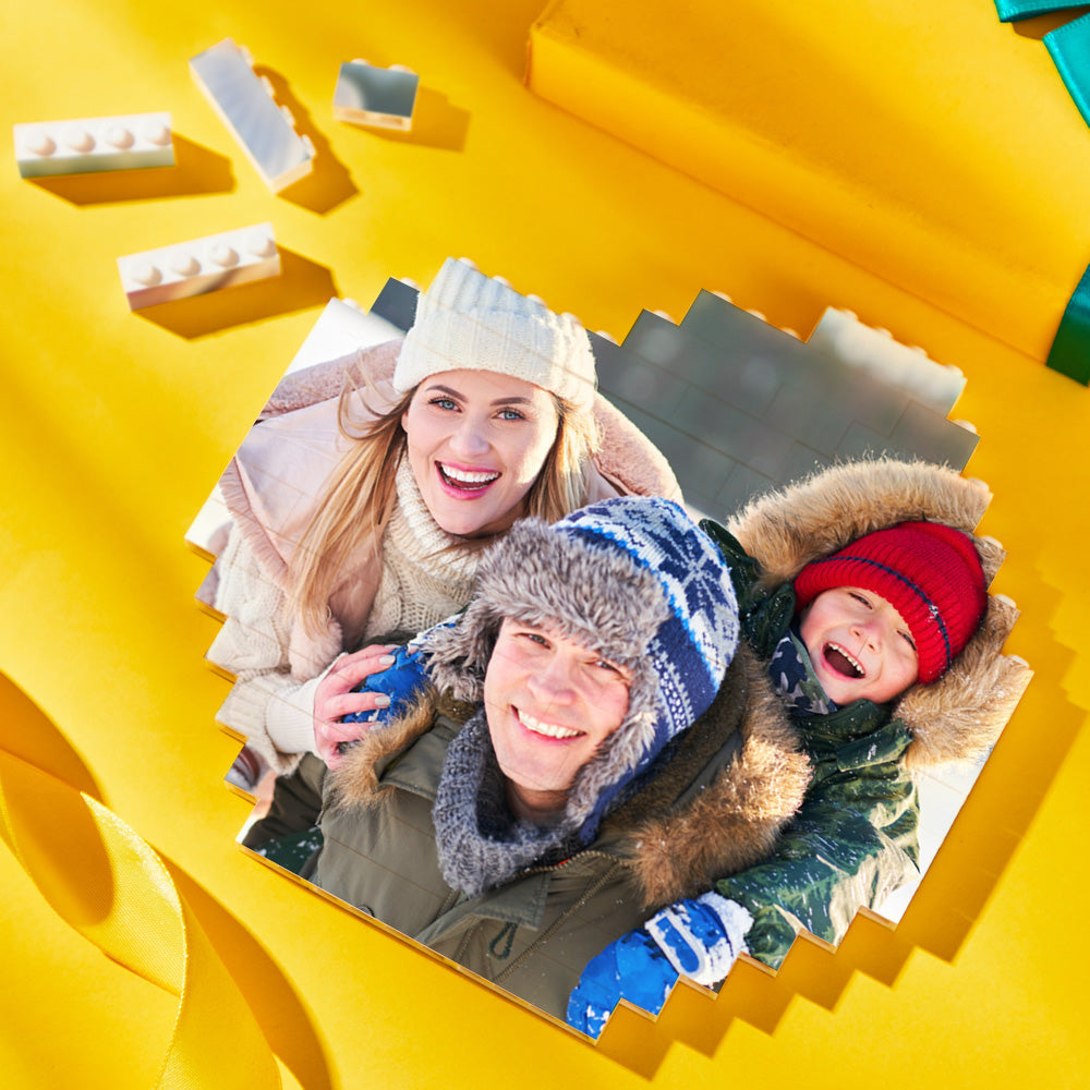 Benutzerdefiniertes Baustein-puzzle Personalisierte Foto-ziegel-achteckform Für Die Familie - BuildingPuzzleDE