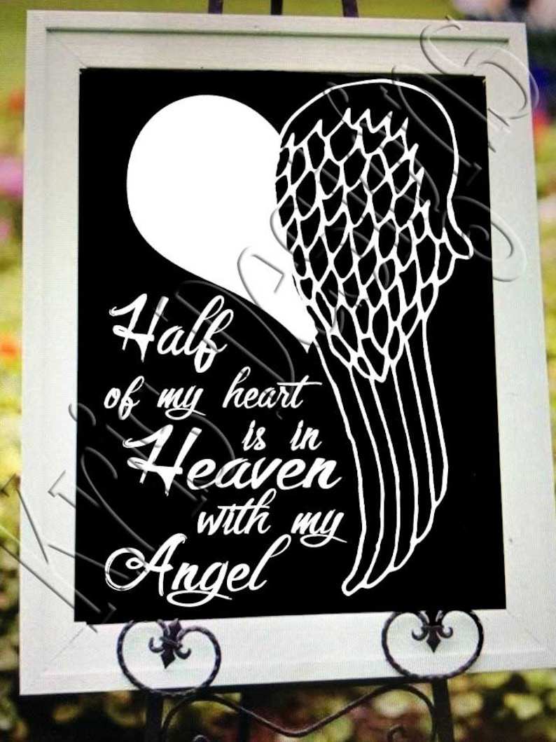 Half Heart Half Angel Wing SVG for Cricut