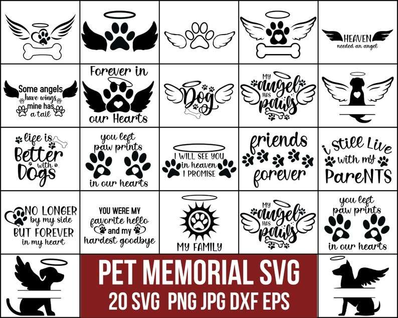 Angels Wings Svg Pet Memorial Svg Bundle