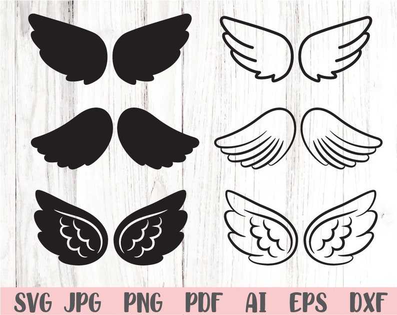 Angel Wings Svg Wings Svg Angel Svg Instant Download Svg Files For Cricut Cupid Wings Svg  Simple Angel Wings Svg#5