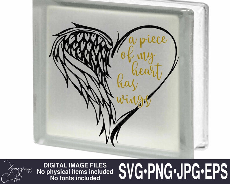 Half Heart Half Angel Wing Svg Wings svg | angelwingssvg.com