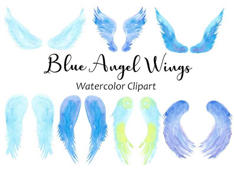 Angels Wings Svg Blue Angel Wings Watercolor Clipart