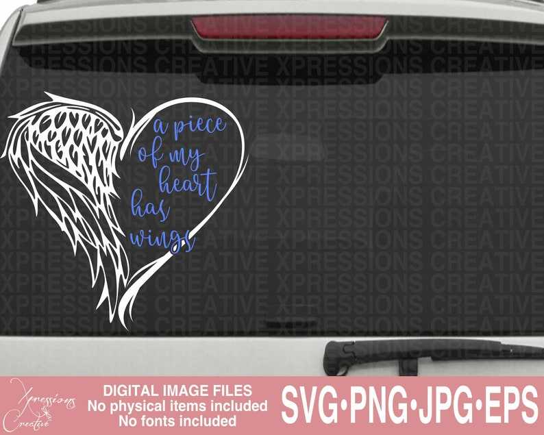 Half Heart Half Angel Wing Svg Wings svg | angelwingssvg.com