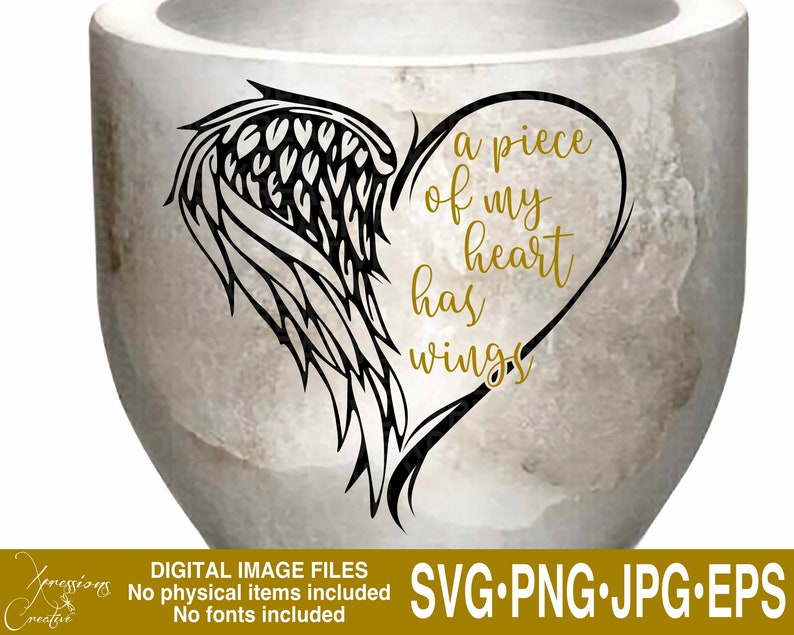 Half Heart Half Angel Wing Svg Wings svg | angelwingssvg.com