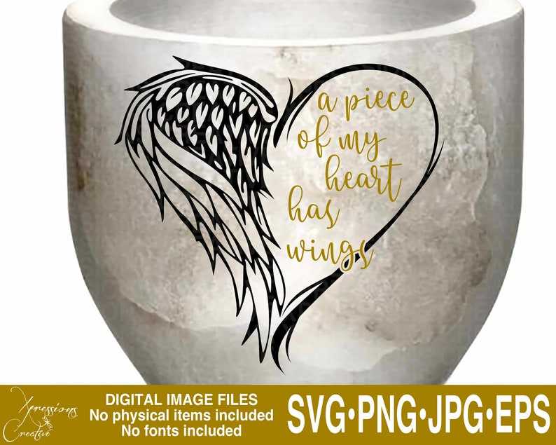 Half Heart Half Angel Wing Svg Wings svg#9