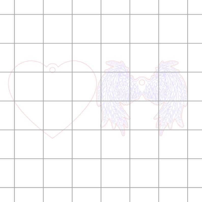 Angels Wings Svg Winged Heart Ornament Laser Cut File SVG