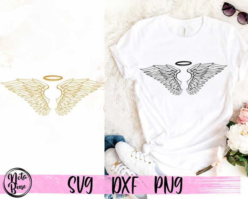 Angel Wings Halo SVG Angel Wings And Halo Svg#2
