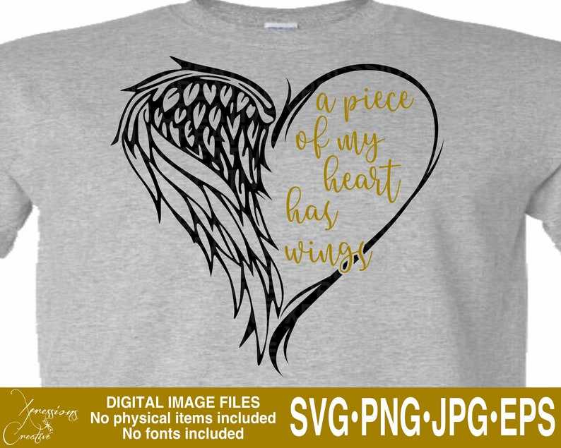 Half Heart Half Angel Wing Svg Wings svg#6