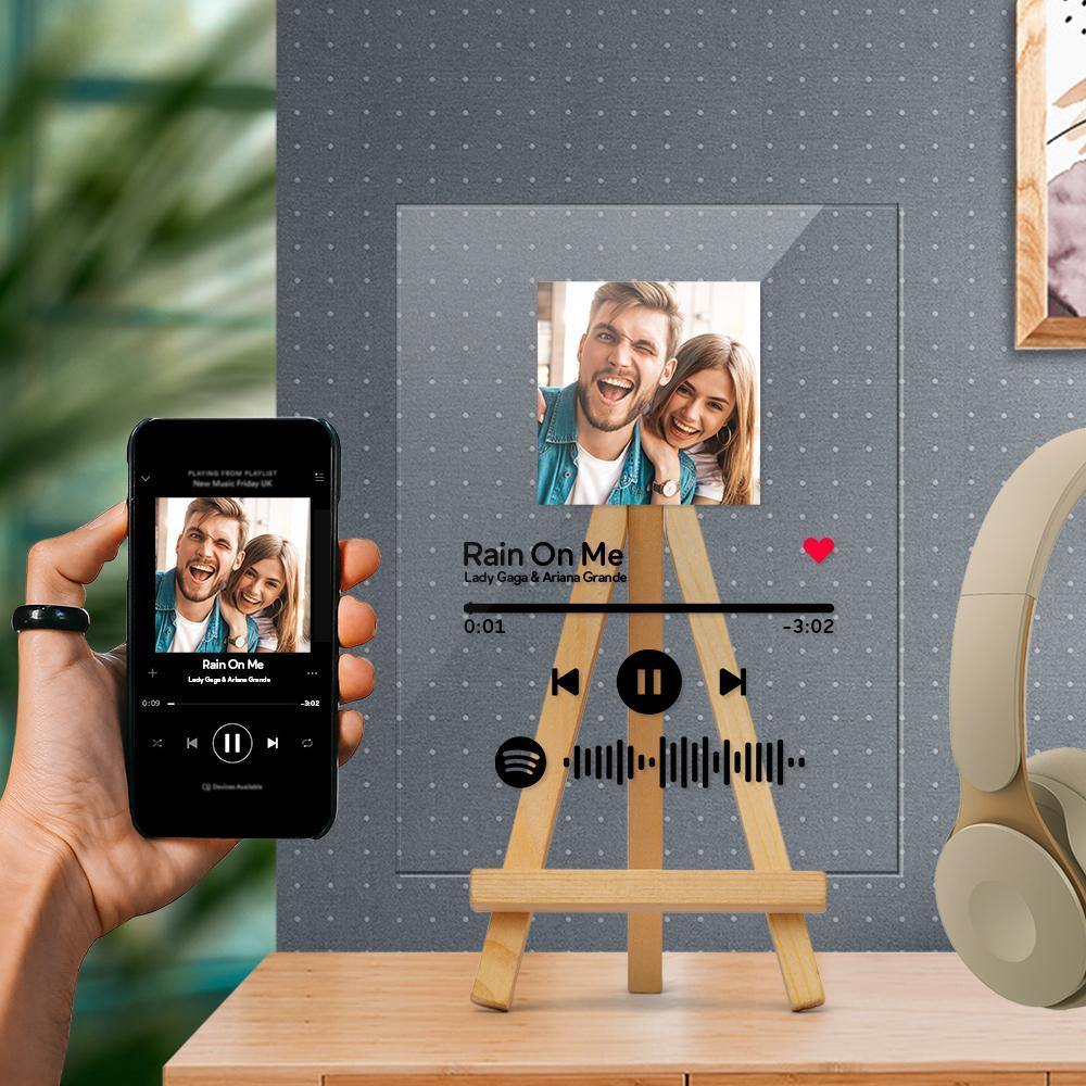 Spotify Glas Benutzerdefiniert Foto Scannable Musik Plakette Bestes Geschenk für sich - meinespotifyplakette