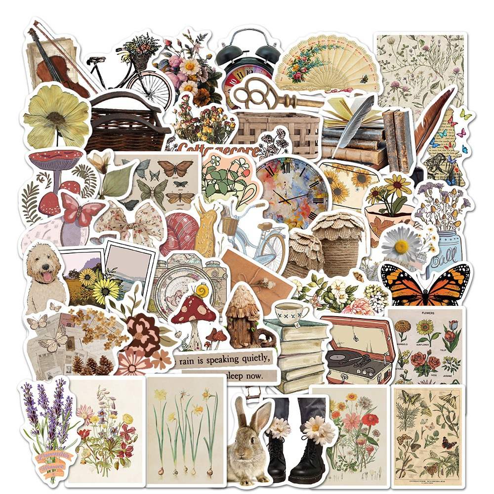 50pcs/lot Stickers Vintage Journal Stickers Travel Stickers