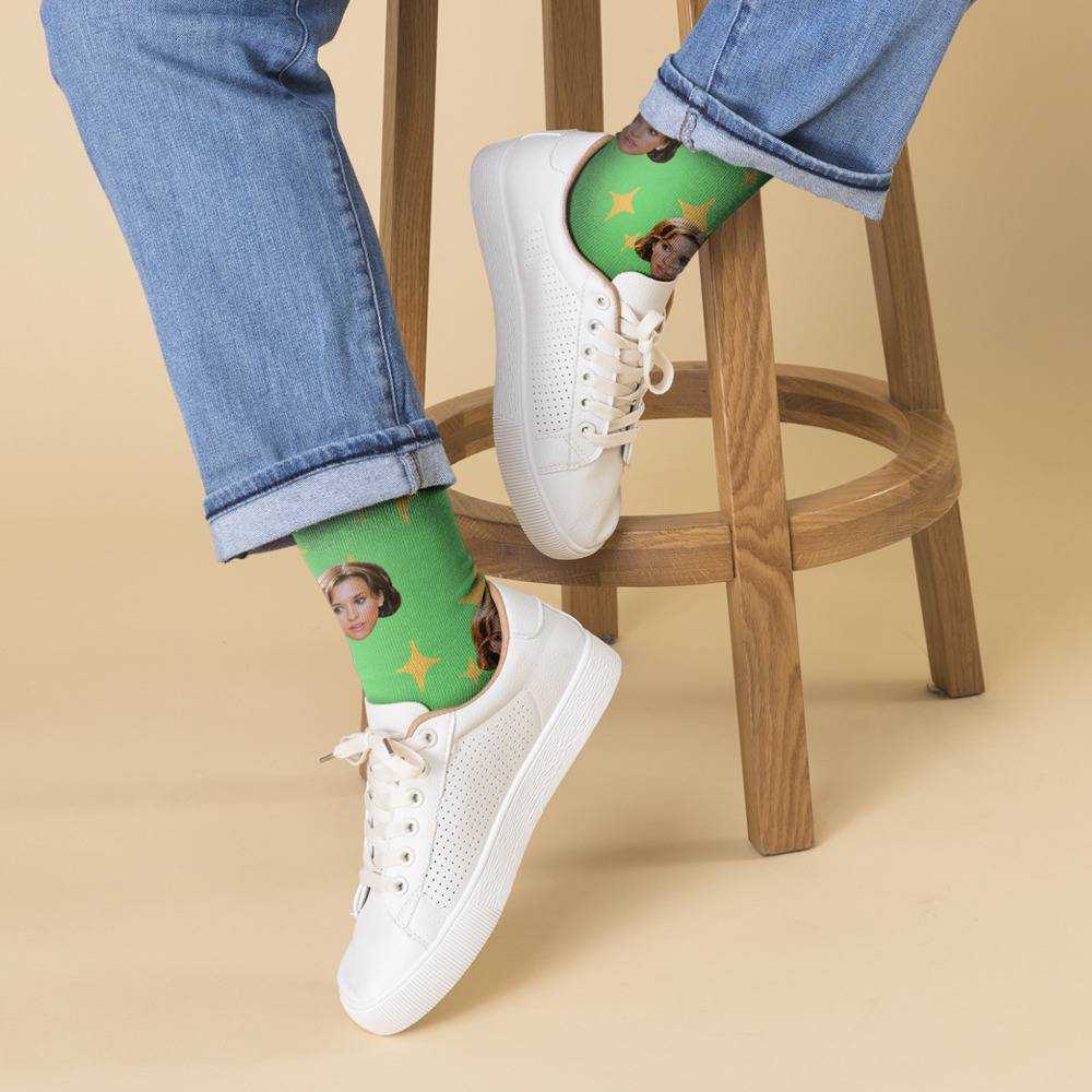 Mean Girls Socks Custom Photo Socks Popcorn Socks Green