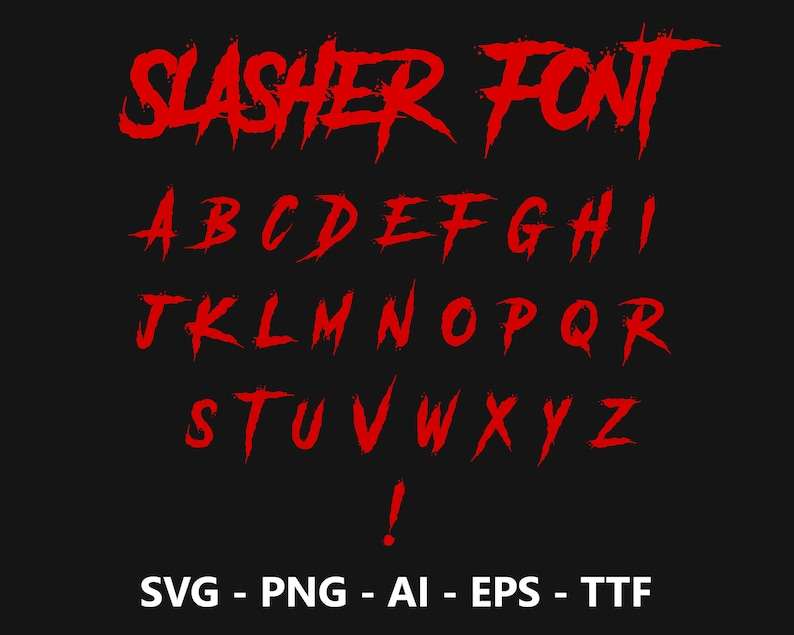 Slasher Font, Scream Svg 