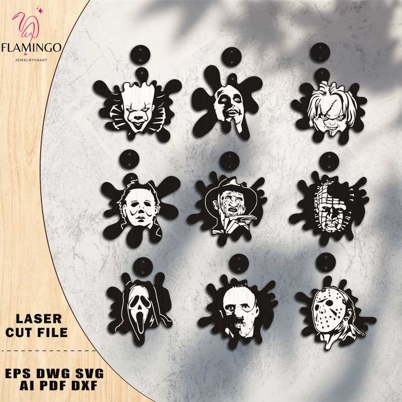 Horor Movie Earrings Bundle Svg, Scream Svg 