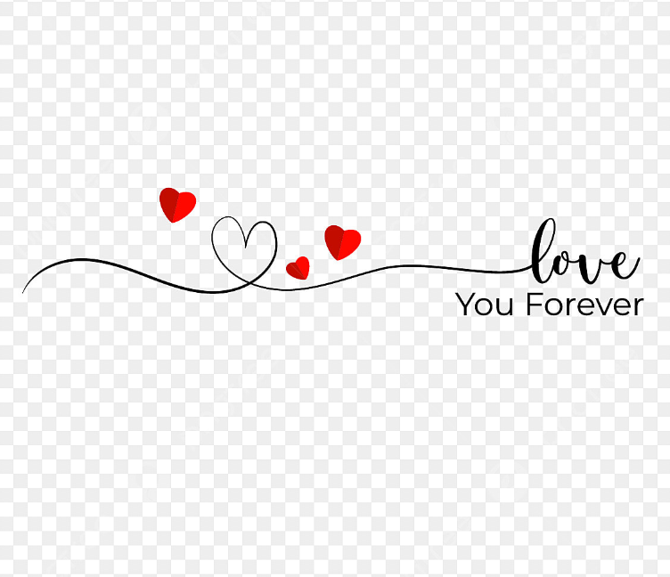 Love Svg Free, Love You Forever Text With Heart Ornament Vector Art PNG