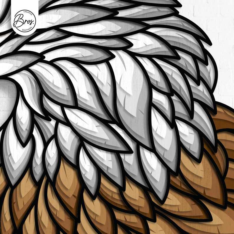 Eagle Head Svg, Eagle Multilayer SVG | Eagle 3D Mandala SVG Files | Multilayer Panel for Laser Cutting#3