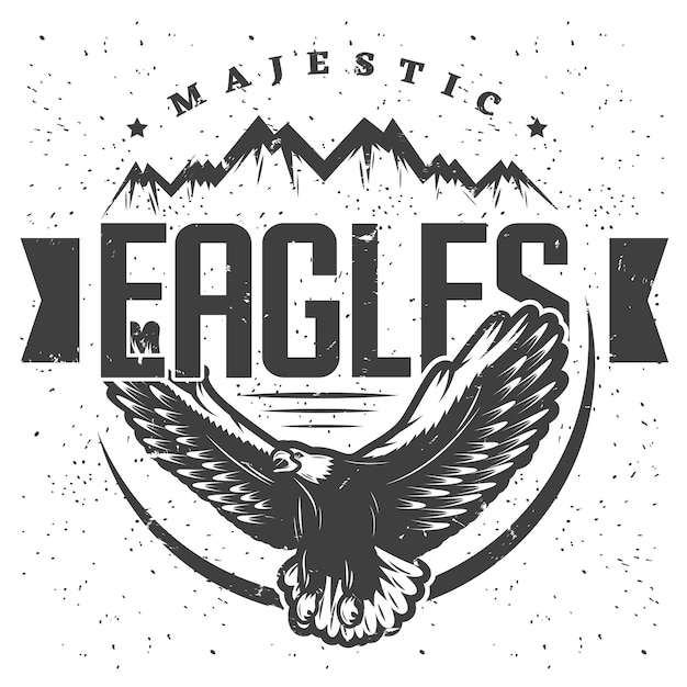 Eagles Svg Free, Free Vector Vintage Majestic Eagle Label Template 