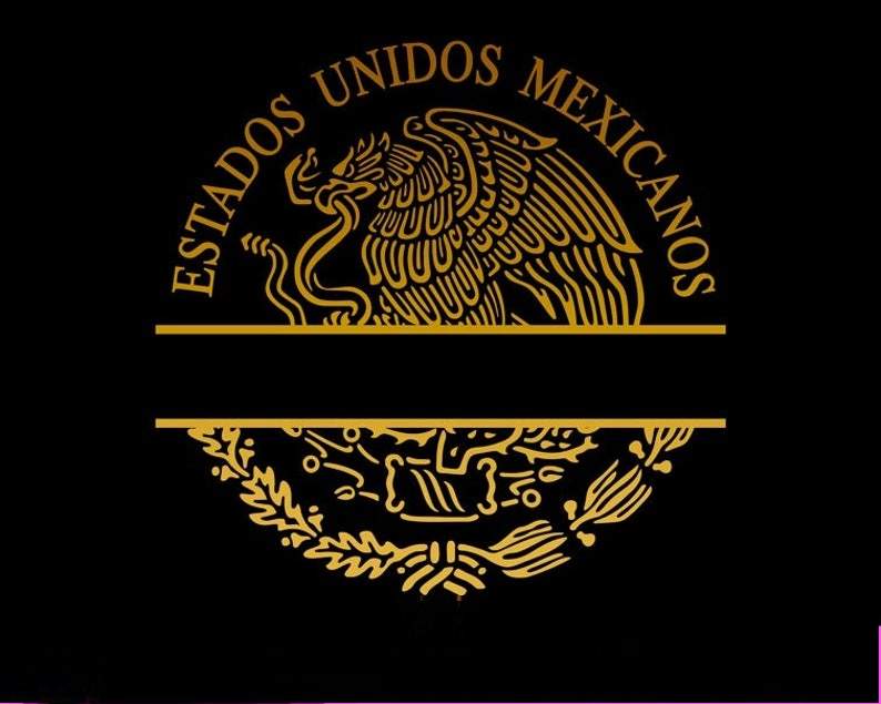 Mexican Eagle Svg, Mexican Eagle Split Monogram SVG | Golden Mexico Coat of Arms svg 