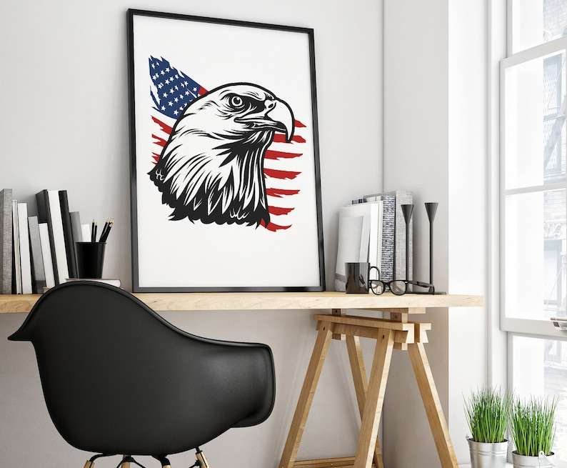 Eagle Head Svg, American Flag Eagle SVG File |  American Eagle svg | Patriotic svg#4