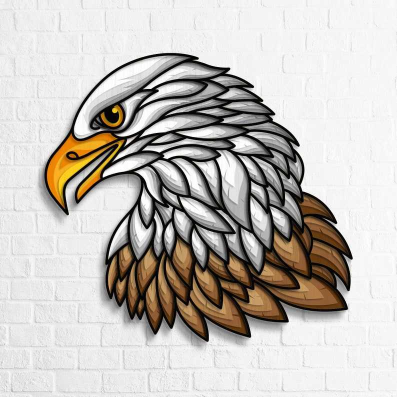 Eagle Head Svg, Eagle Multilayer SVG | Eagle 3D Mandala SVG Files | Multilayer Panel for Laser Cutting 