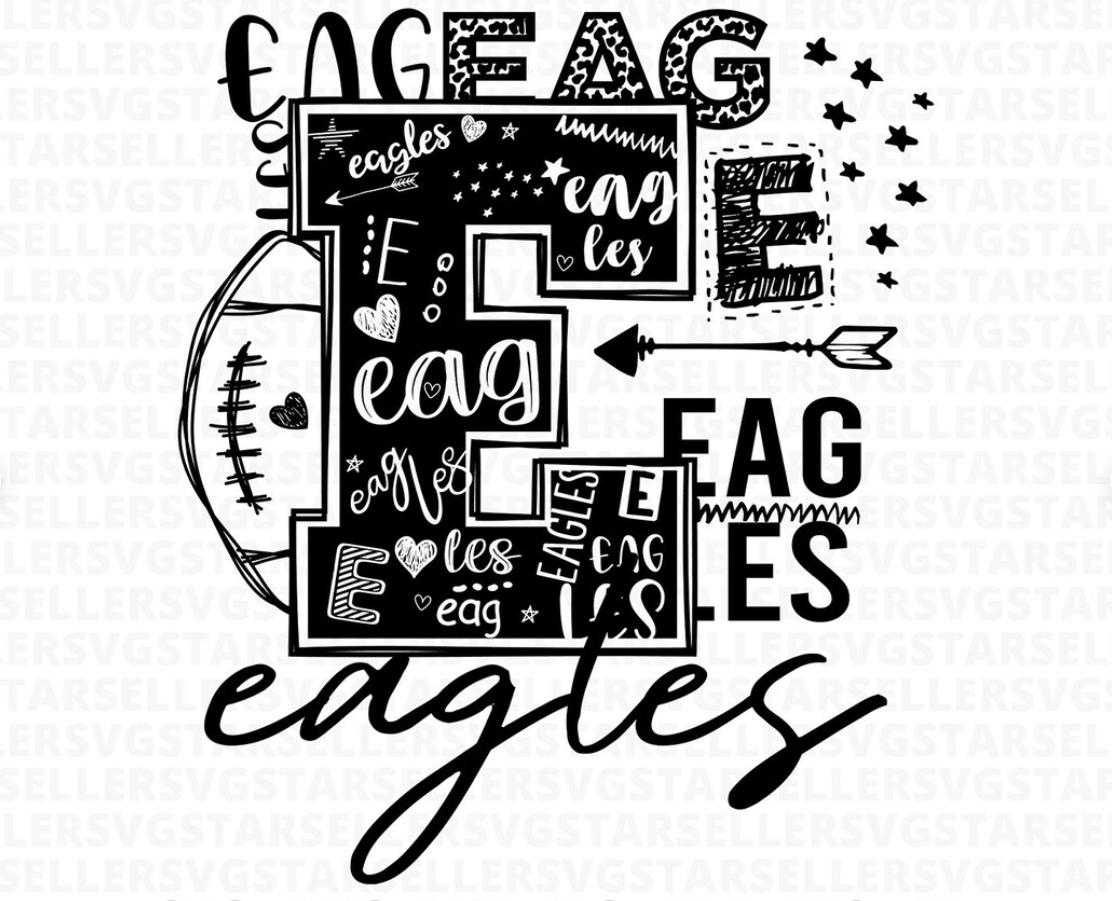 Eagles Svg, Eagles Mascot Svg | Eagles Football Svg | Eagles Typography svg | School Spirit svg#3