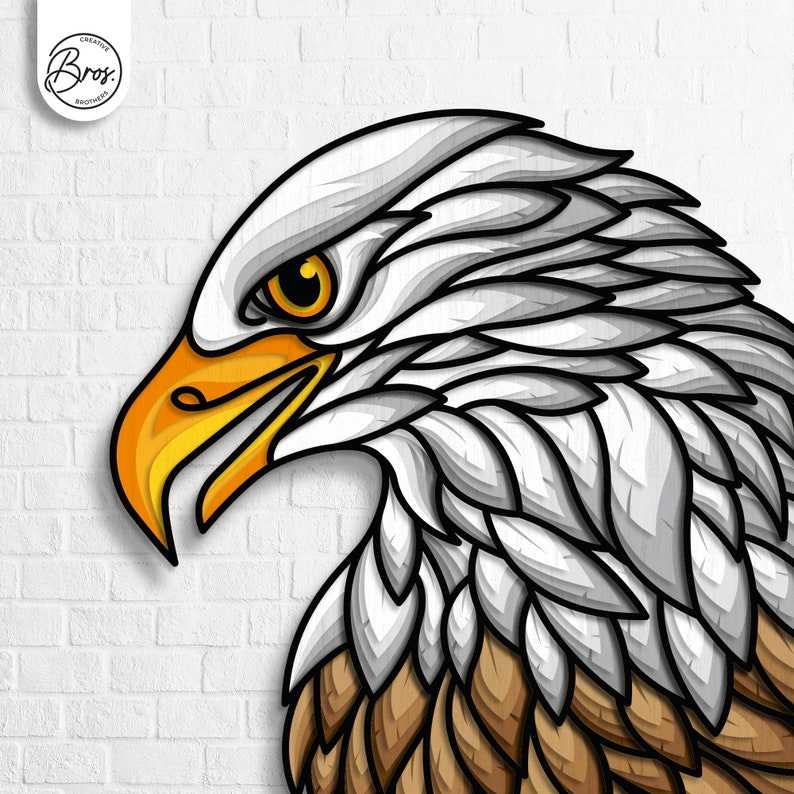 Eagle Head Svg, Eagle Multilayer SVG | Eagle 3D Mandala SVG Files | Multilayer Panel for Laser Cutting#4