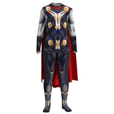 Marvel Avengers 3: Infinity War Thor Battle Suit Adult Men Cosplay Costume  with Cloak for Halloween Carnival