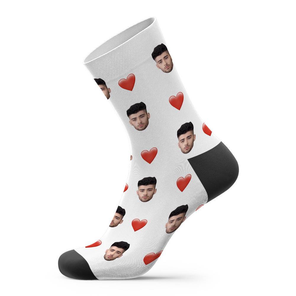 Zayn Malik Socks Custom Photo Socks Heart Socks White