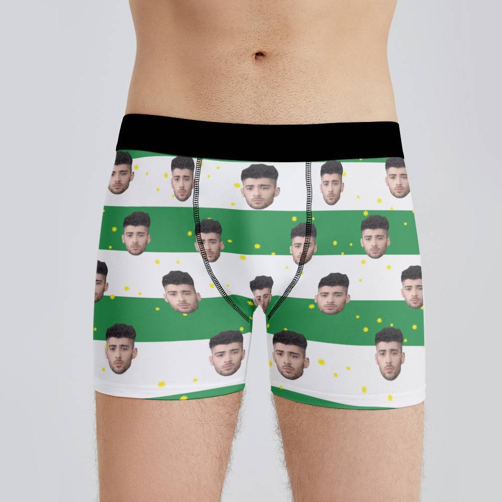 Zayn Malik Boxers Custom Photo Boxers Men's Underwear Striped Printed Boxers White