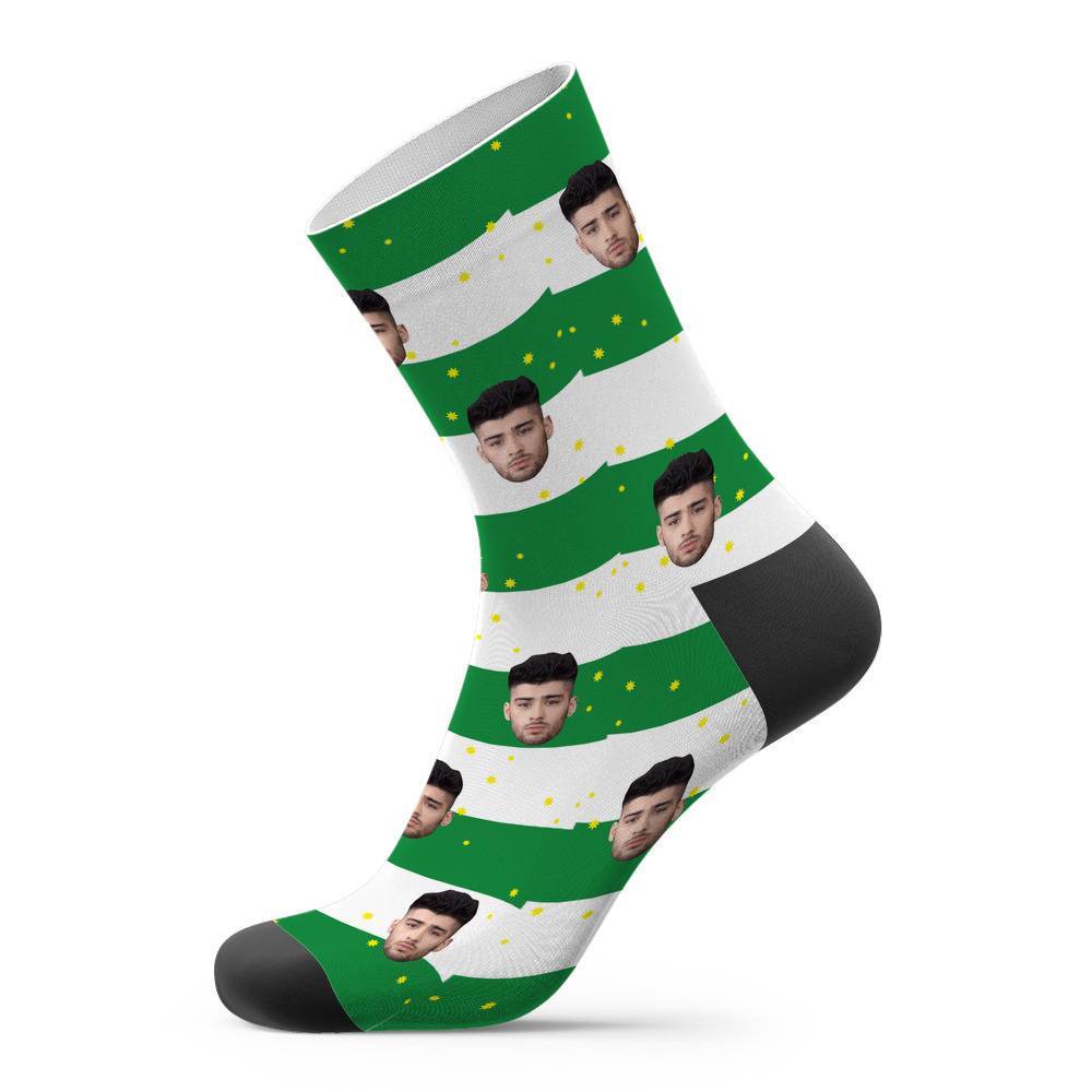 Zayn Malik Socks Custom Photo Socks Striped Printed Socks White