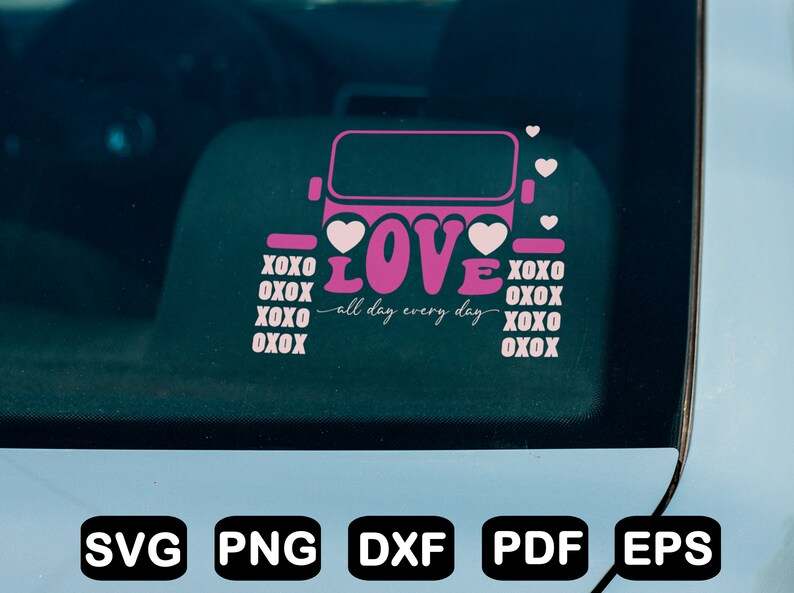 Love 4x4 Off Road Svg, Love Offroad Car Design, Offroad Dog Love Svg, XOXO 4x4 Offroad Car, Svg Files, Cut file, Clipart, Png, Svg, Dxf, Eps#4