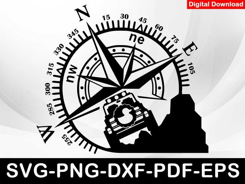 Compass Duck Off Road Car Svg, Off Road Mountain Svg, Compass Car Design, Duck Duck Svg, Offroad Svg, Off Road Decal, Svg File For Cricut#1