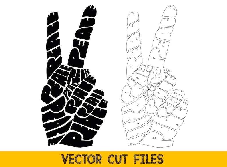 Hand Peace Sign Svg Files For Cricut, Peace Love Svg Bundle, Hand Svg Fingers Silhouette Svg Peace Of Thumbs, Love Png Files For Sublimation#4