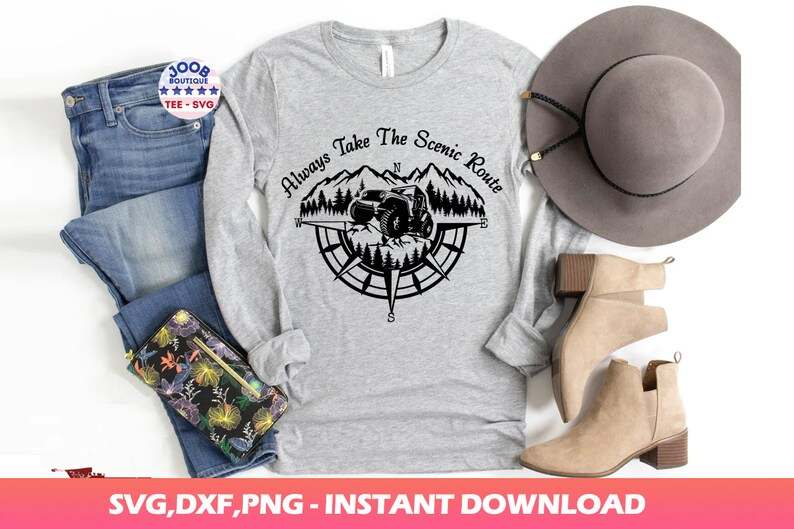 Always Take The Scenic Route svg Offrad car Camping svg High Quality Perfect for your Design
